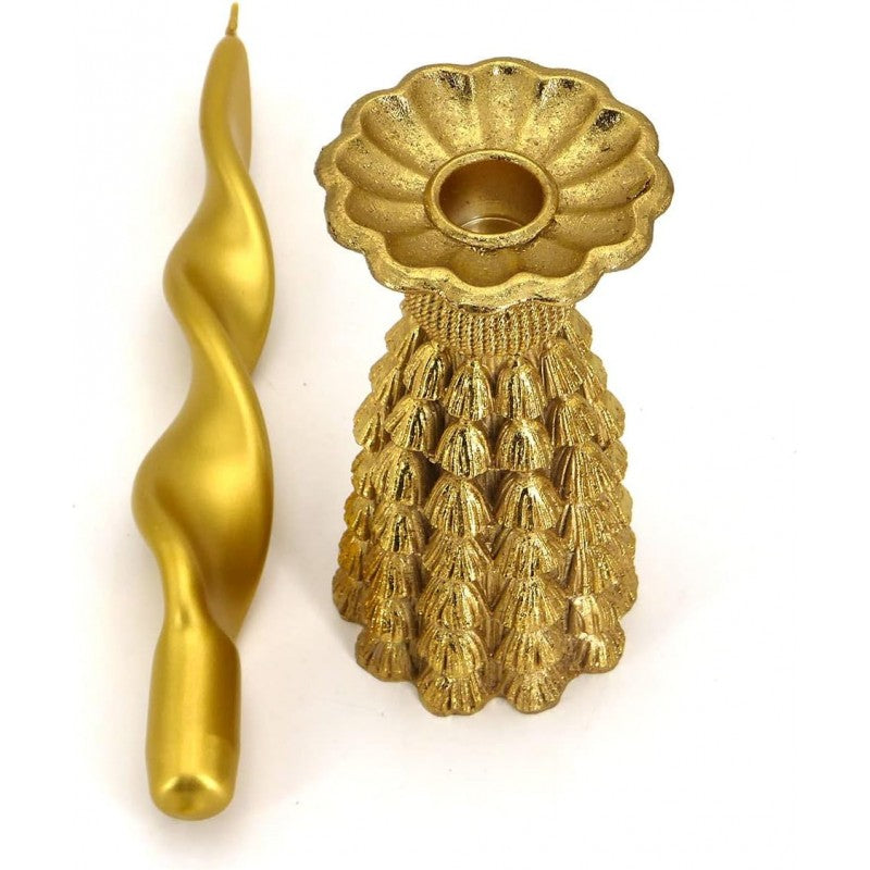 Portacandela Tassel Poly Oro 15cm